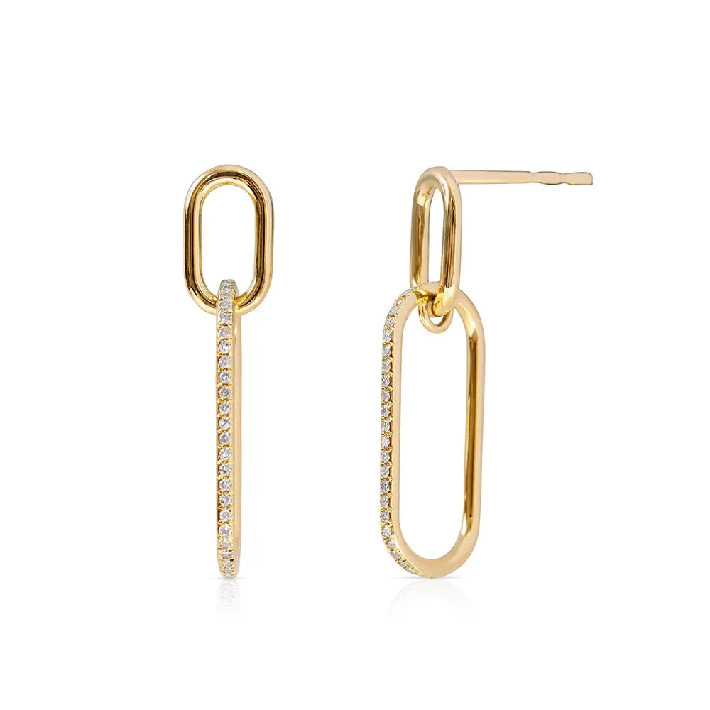 WILLOW DIAMOND DROP LINK EARRINGS