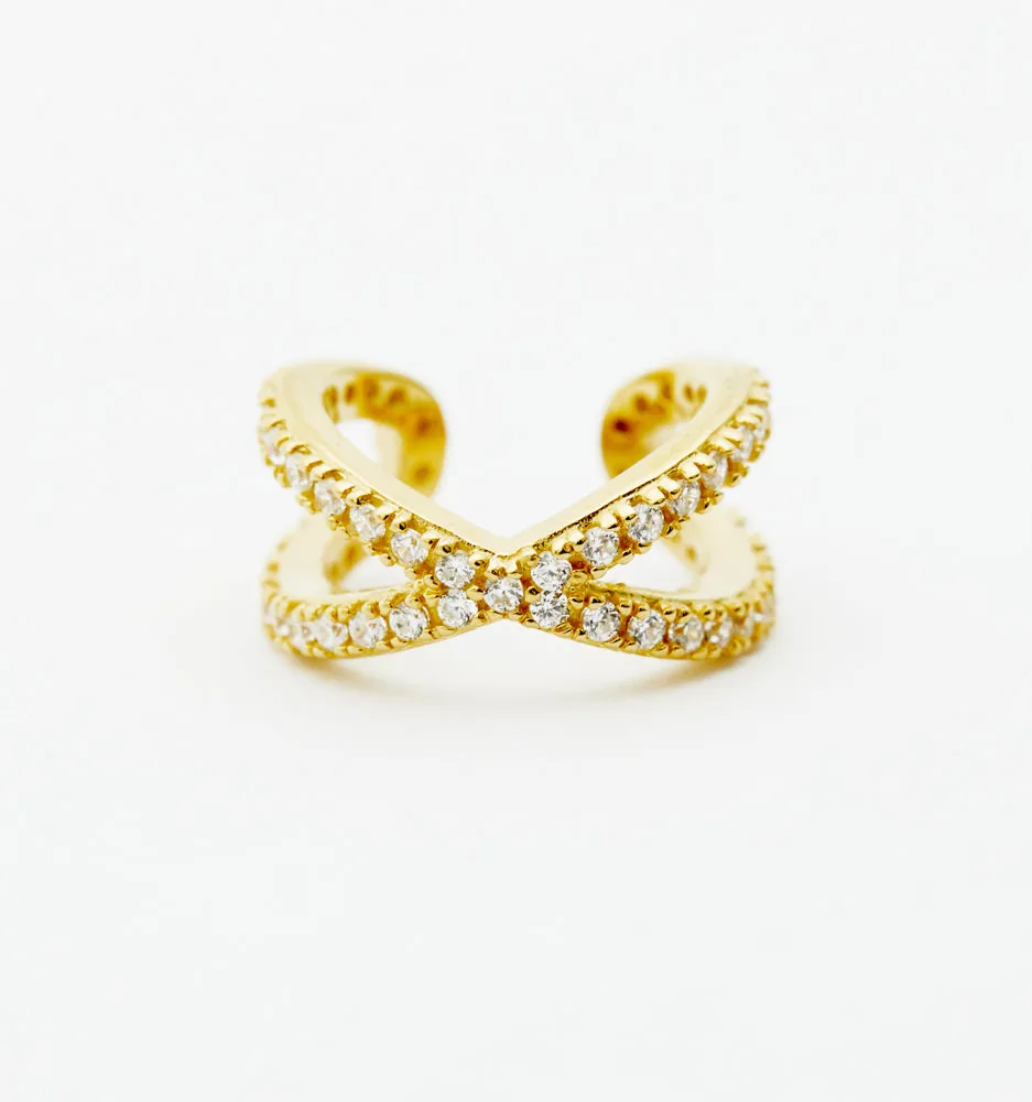 X Pave Ear Cuff